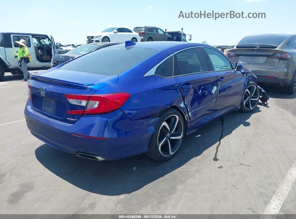 1HGCV1F37KA030147 2019 HONDA ACCORD Blue Rear right