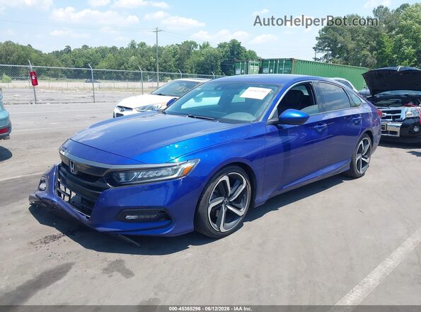 1HGCV1F37KA030147 2019 HONDA ACCORD Blue Front left