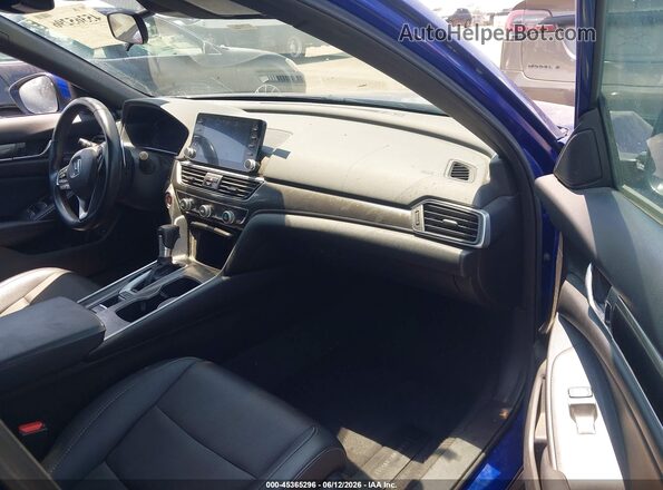 1HGCV1F37KA030147 2019 HONDA ACCORD Blue Front interior view