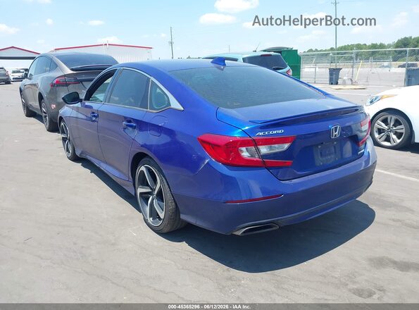 1HGCV1F37KA030147 2019 HONDA ACCORD Blue Rear left
