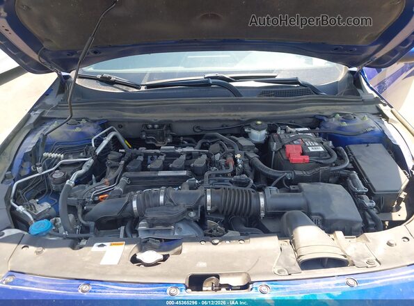 1HGCV1F37KA030147 2019 HONDA ACCORD Blue Rear view