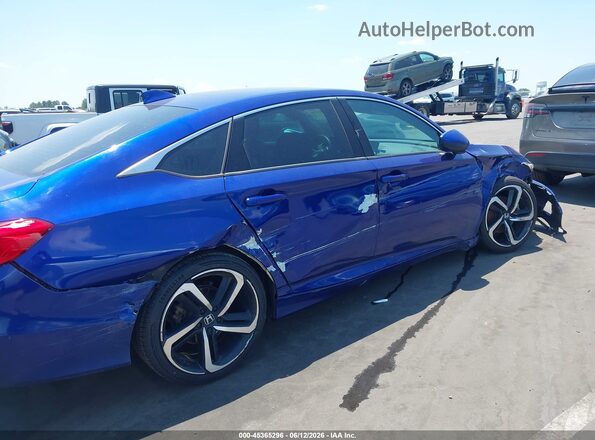 1HGCV1F37KA030147 2019 HONDA ACCORD Blue Front view