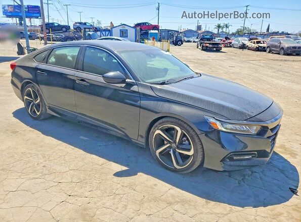 1HGCV1F37KA042394 2019 HONDA ACCORD Black Front right