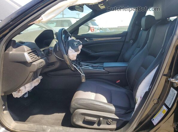 1HGCV1F37KA042394 2019 HONDA ACCORD Black Front interior view