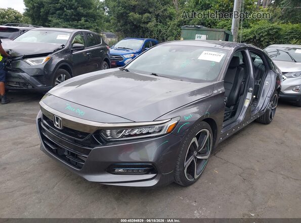 1HGCV1F37KA064847 2019 HONDA ACCORD Серебряный Передняя левая четверть