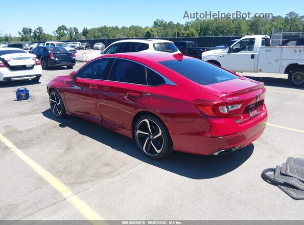 1HGCV1F37KA075279 2019 HONDA ACCORD Red Հետևի ձախ