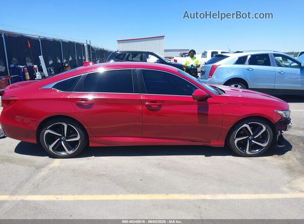 1HGCV1F37KA075279 2019 HONDA ACCORD Red Սալոնի հետևի տեսք