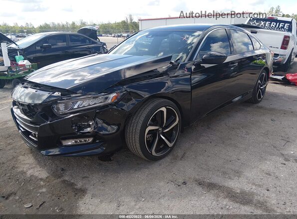 1HGCV1F37KA143449 2019 HONDA ACCORD Black Front left
