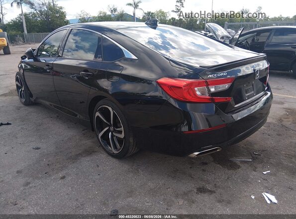 1HGCV1F37KA143449 2019 HONDA ACCORD Black Rear left
