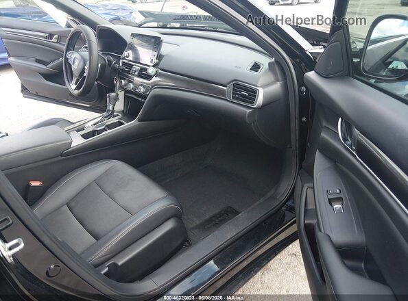 1HGCV1F37KA143449 2019 HONDA ACCORD Black Front interior view
