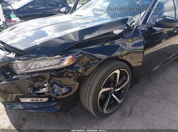1HGCV1F37KA143449 2019 HONDA ACCORD Black Front view