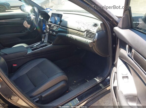 1HGCV1F37KA158937 2019 HONDA ACCORD Черный Вид салона спереди