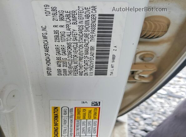 1HGCV1F37LA011891 2020 HONDA ACCORD White 