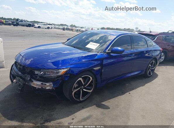 1HGCV1F37LA110047 2020 HONDA ACCORD Blue წინა მარცხენა ხედი სამი მეოთხედიდან