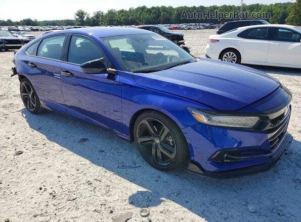 1HGCV1F37NA090708 2022 HONDA ACCORD Blue Передня права чверть