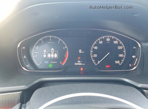 1HGCV1F37NA090708 2022 HONDA ACCORD Blue Вид щитка приладів