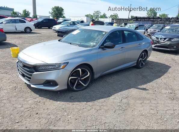 1HGCV1F37NA096976 2022 HONDA ACCORD Gray წინა მარცხენა ხედი სამი მეოთხედიდან