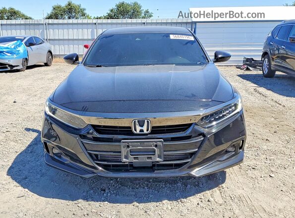 1HGCV1F37NA110259 2022 HONDA ACCORD Black Դիմացի տեսք