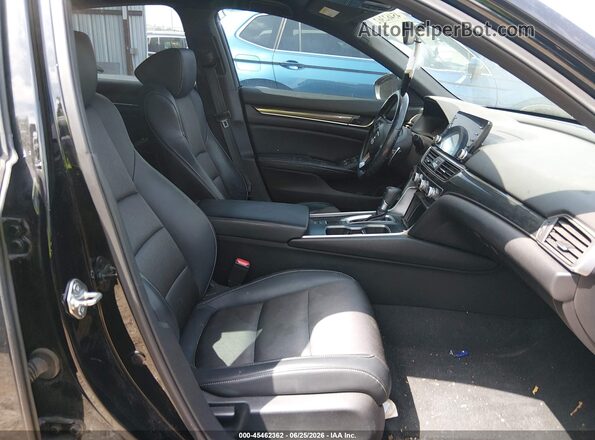 1HGCV1F38JA020497 2018 HONDA ACCORD Black წინა სალონის ხედი