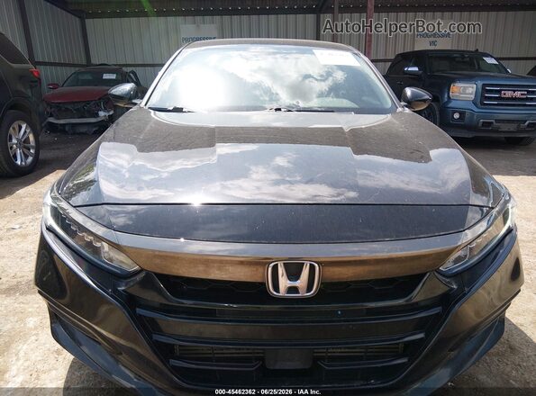 1HGCV1F38JA020497 2018 HONDA ACCORD Black უკანა სალონის ხედი
