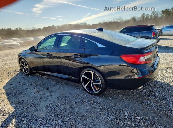 1HGCV1F38JA059462 2018 HONDA ACCORD Black Tył lewy