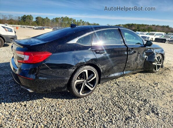 1HGCV1F38JA059462 2018 HONDA ACCORD Black Tył prawy