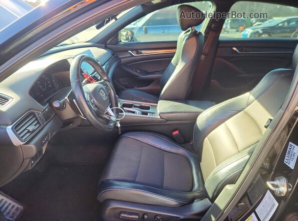 1HGCV1F38JA059462 2018 HONDA ACCORD Black Widok wnętrza z przodu