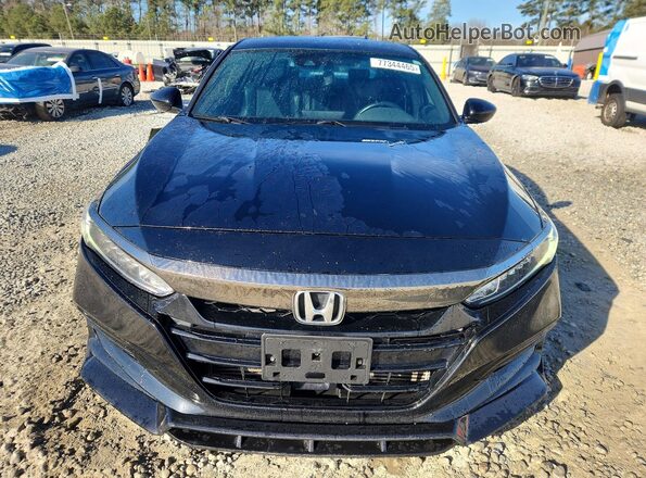 1HGCV1F38JA059462 2018 HONDA ACCORD Black Widok z przodu
