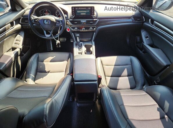 1HGCV1F38JA133382 2018 HONDA ACCORD Black წინა პანელის ხედი