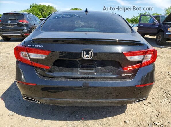 1HGCV1F38JA133382 2018 HONDA ACCORD Black უკანა ხედი