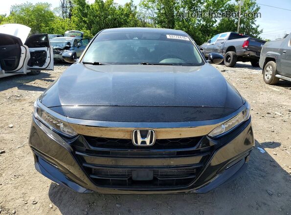 1HGCV1F38JA133382 2018 HONDA ACCORD Black წინა ხედი