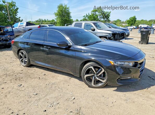 1HGCV1F38JA133382 2018 HONDA ACCORD Black წინა მარჯვენა