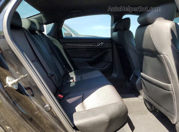 1HGCV1F38JA133382 2018 HONDA ACCORD Black უკანა სავარძლების ხედი
