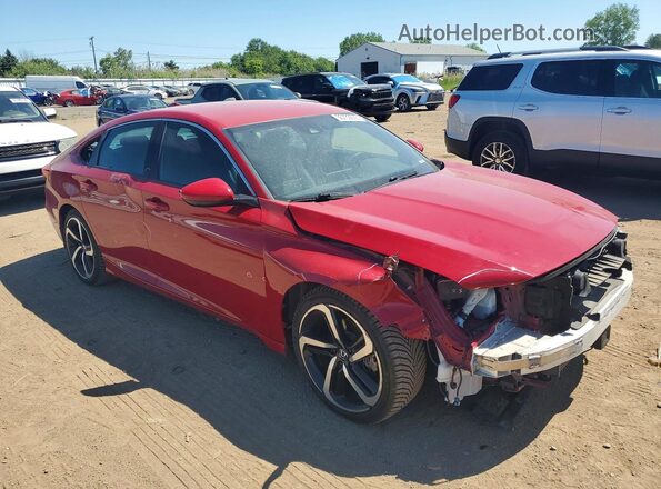 1HGCV1F38JA182288 2018 HONDA ACCORD Red Передня права чверть