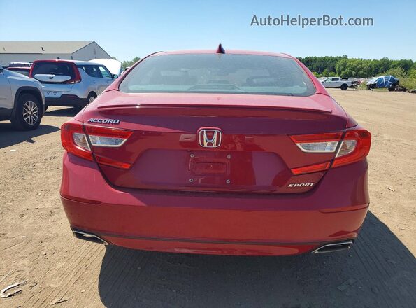 1HGCV1F38JA182288 2018 HONDA ACCORD Red Вид ззаду
