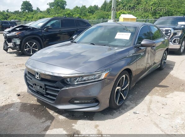 1HGCV1F38KA038578 2019 HONDA ACCORD Gray Передня ліва чверть