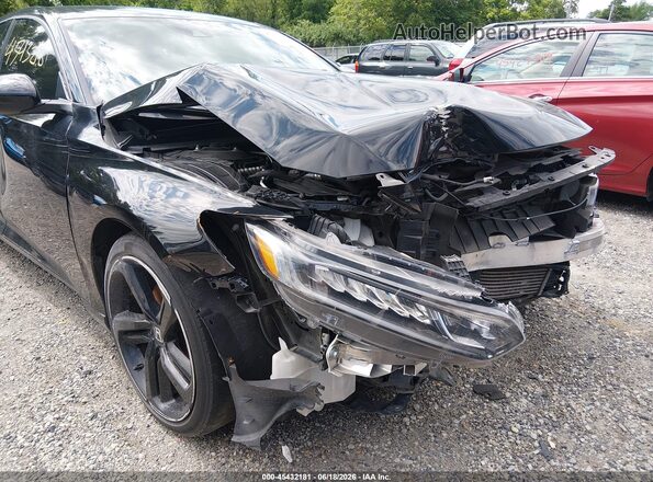 1HGCV1F38KA074156 2019 HONDA ACCORD Black Widok z przodu