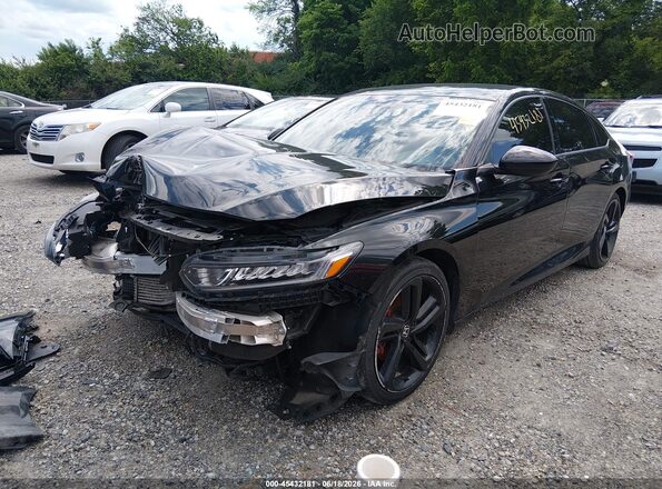 1HGCV1F38KA074156 2019 HONDA ACCORD Black Przód lewy