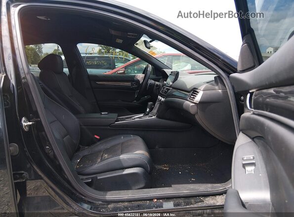 1HGCV1F38KA074156 2019 HONDA ACCORD Black Widok wnętrza z przodu