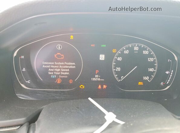 1HGCV1F38KA155996 2019 HONDA ACCORD White Instrument cluster view