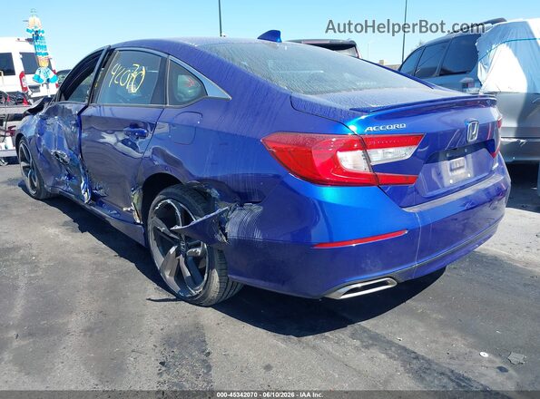 1HGCV1F38KA160325 2019 HONDA ACCORD Blue Rear left