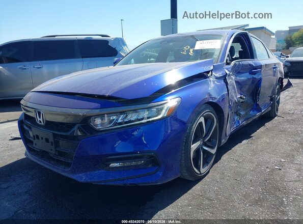 1HGCV1F38KA160325 2019 HONDA ACCORD Blue Front left