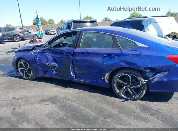 1HGCV1F38KA160325 2019 HONDA ACCORD Blue Front view