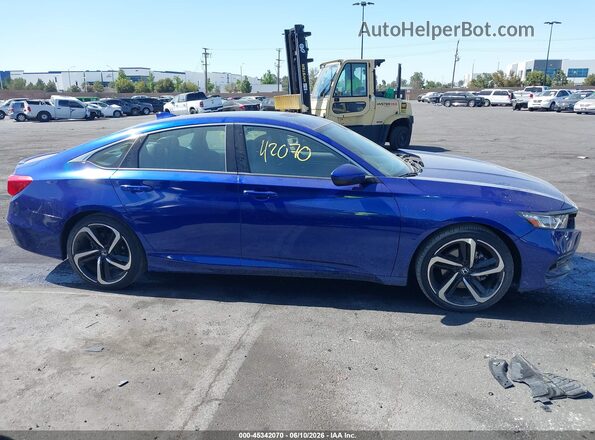 1HGCV1F38KA160325 2019 HONDA ACCORD Blue Rear interior view