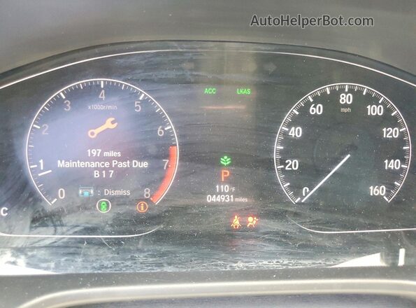 1HGCV1F38KA160888 2019 HONDA ACCORD Silver Vista del cuadro de instrumentos
