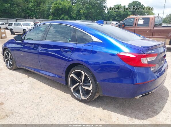 1HGCV1F38LA057410 2020 HONDA ACCORD Blue Հետևի ձախ