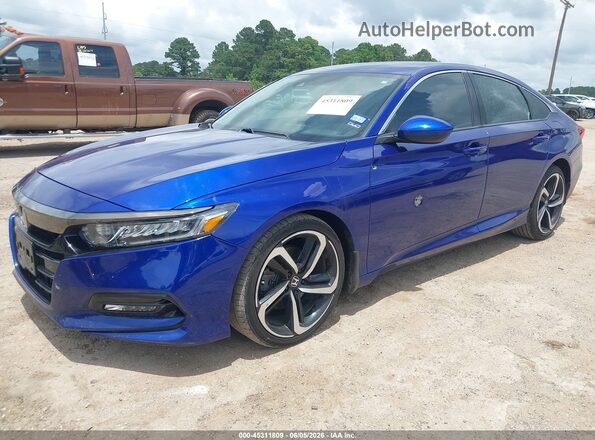 1HGCV1F38LA057410 2020 HONDA ACCORD Blue Առջևի ձախ երեք քառորդ տեսարան