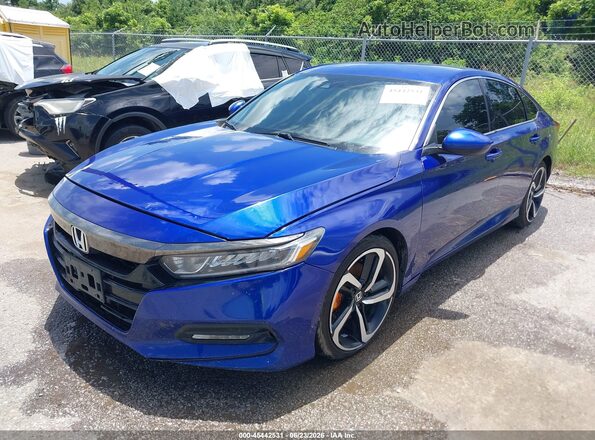 1HGCV1F38LA072649 2020 HONDA ACCORD Blue წინა მარცხენა ხედი სამი მეოთხედიდან