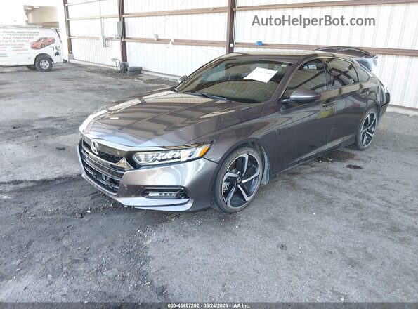 1HGCV1F38LA128539 2020 HONDA ACCORD Gray Առջևի ձախ երեք քառորդ տեսարան