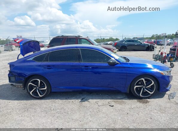 1HGCV1F38MA007379 2021 HONDA ACCORD Blue უკანა სალონის ხედი
